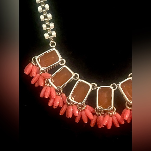 New - J. Crew Signed Orange Statement Necklace - Picture 8 of 8